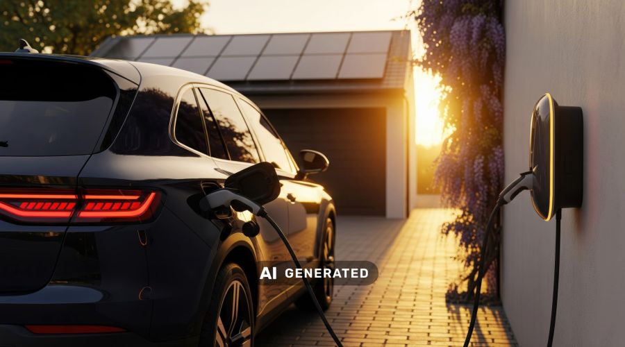 E-Auto tankt an privater Wallbox