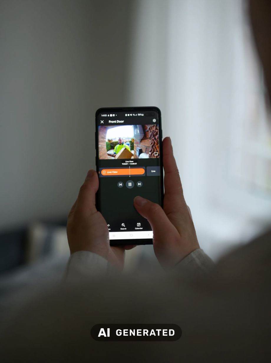 Video-Klingel zeigt Besucher auf Smartphone
